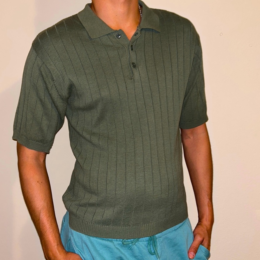 Men’s Green Knit Polo